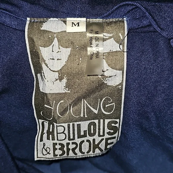 Young Fabulous & Broke Tie Dye Ombre Ruched long Sleeve Tunic Shirt Top - Picture 3 of 5